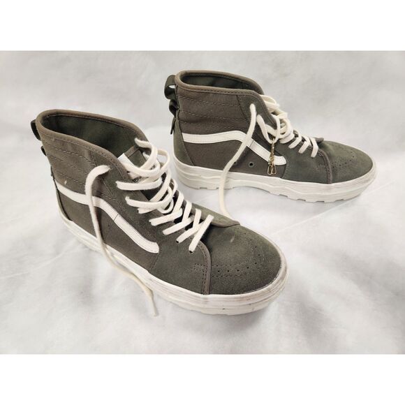 Vans Sk8 Hi Green Canvas Suede Sneakers Mens 7.5 Womens 9 Skate Streetwear main image 6